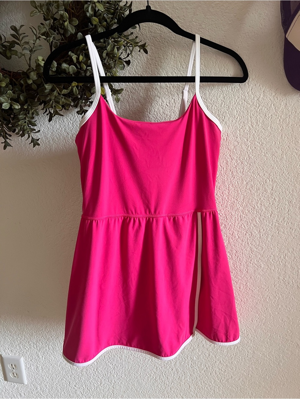 Target athletic all in motion Hot Pink & White Trim adjustable Strap Dress